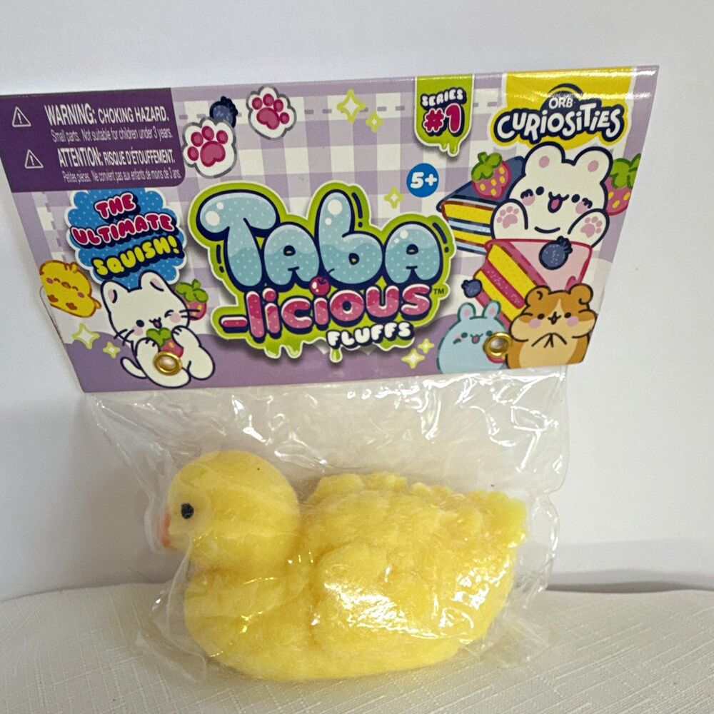 ORB Curiosities Taba-Licious Fluffs Yellow Duck Squishy Mini Plush 42802
